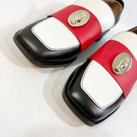 Nomasei NONO Loafers Tri-Color Brun Size 39 Black White Red Square Toe Luxury - Picture 3 of 16